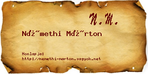 Némethi Márton névjegykártya