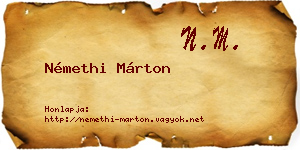 Némethi Márton névjegykártya