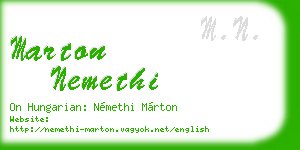 marton nemethi business card